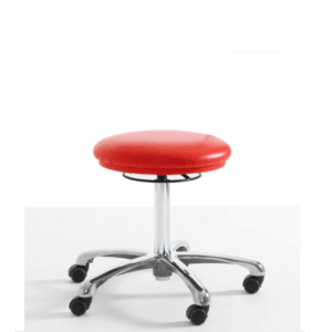 Upholstered Chrome Stool