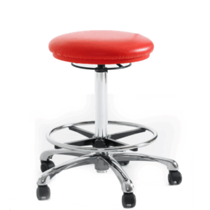 High Upholstered Chrome Stool